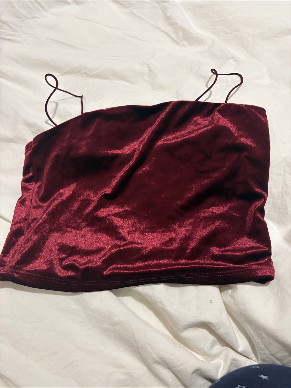 Garage Maroon Velvet Spaghetti Strap Camisole